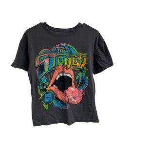 The Rolling Stones Gray Tee with Colorful Graphic Medium Runs Small